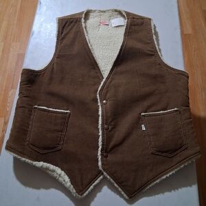 Levi's Brown Corduroy Vest with Cream Lining